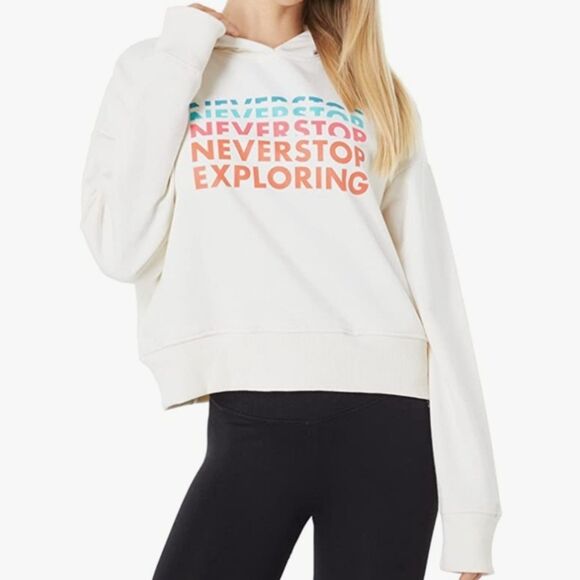 The North Face Gardenia White Never Stop Exploring Hoodie Women’s M Cozy Fleece - Picture 1 of 8